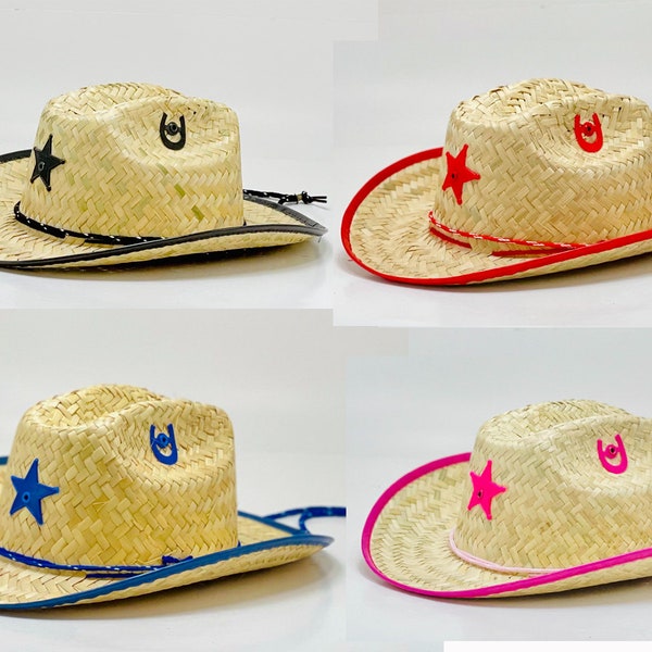 KIDS Sheriff cowboys straw hats, available in different colors and quantities, don’t see it please ask plenty in stock!