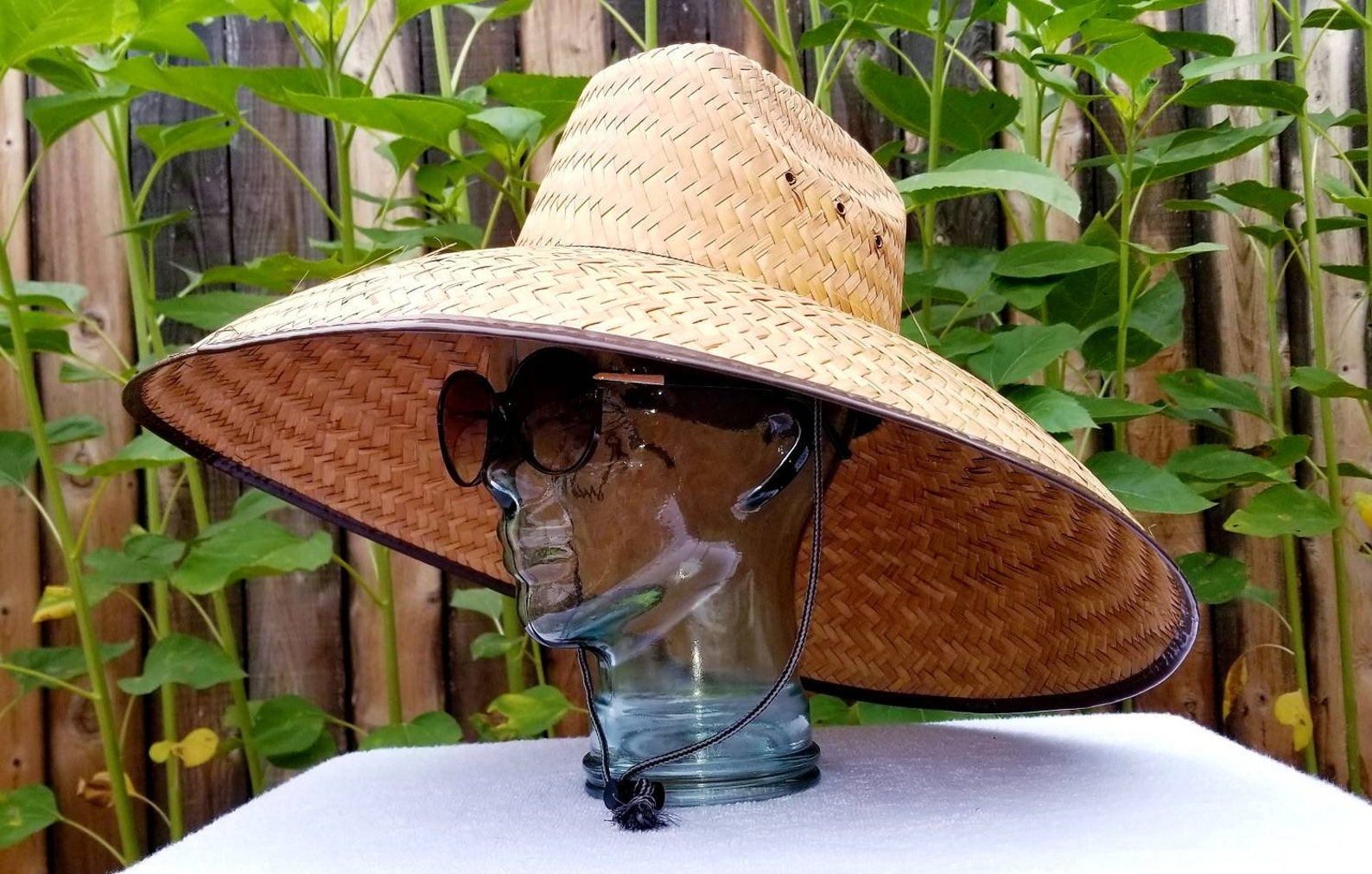 Ladies Jumbo Brown Gardening Straw Hat Aprox 20x20 Maximum Etsy