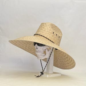 Jumbo Strohhut Natürliche Farbe Maximale Sonnenabdeckung ca.  Kopfgröße 61 cm