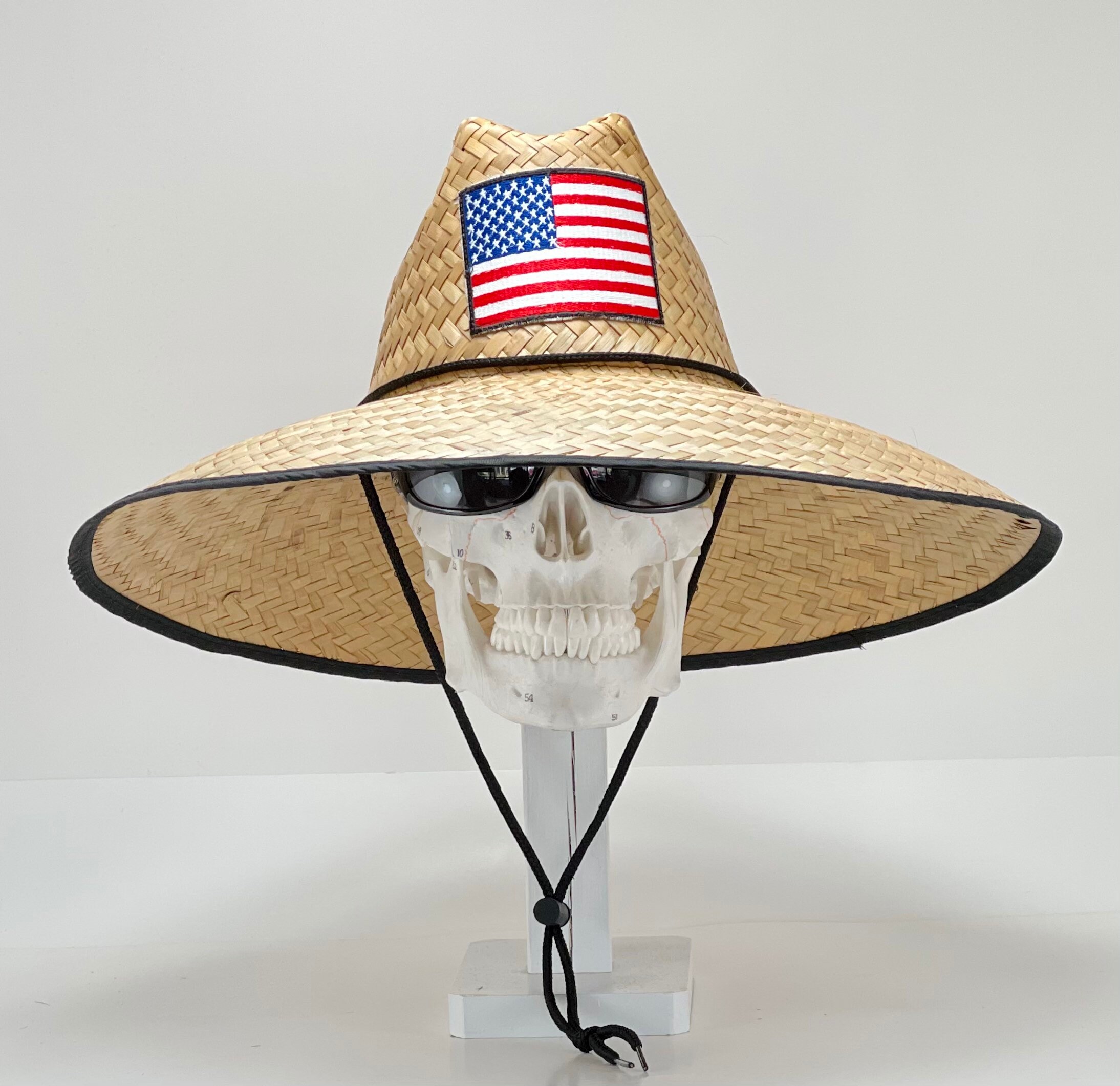 Straw Hat American Flag Emblem brim size 5.50 inches inside Etsy