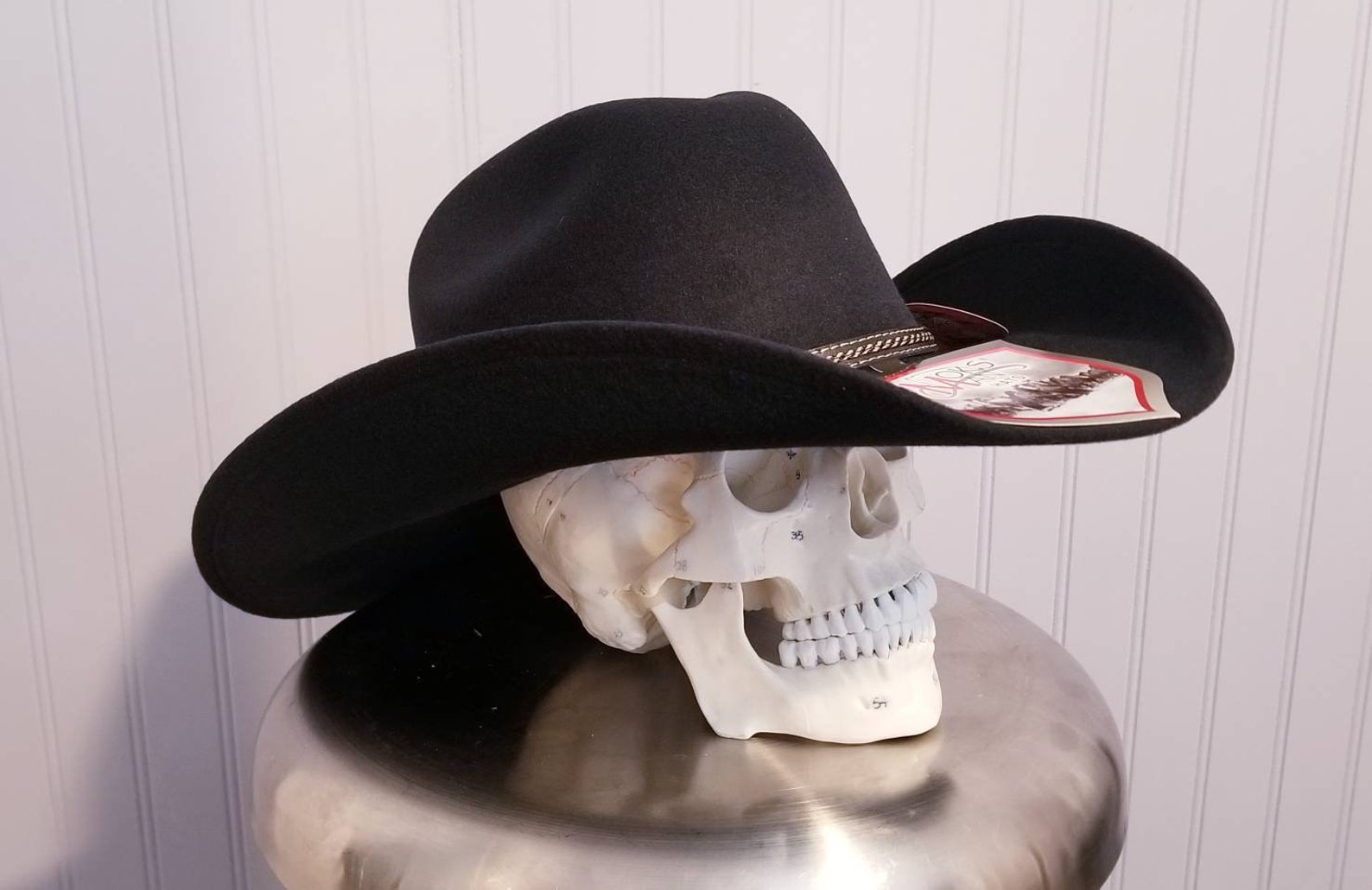 Black Felt Cowboy Hat With a Rain Cover Included With an Etsy