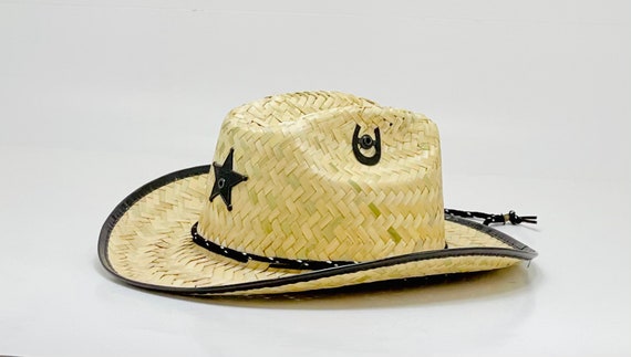 BAMBINO Cappello di paglia da cowboy dello sceriffo, finiture rosa, con  cinturino regolabile rosa, Il nuovo sceriffo in città -  Italia