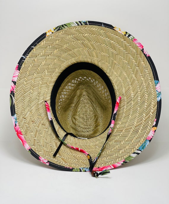 Hibiscus Flower Straw Hat, Well Ventilated, Colorful Bandana With