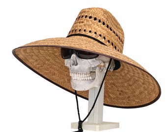 Cappello Di Paglia A Tesa Larga Unisex – Perfetto Per Spiaggia, Pesca Ed Escursioni - Foto 2