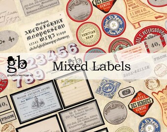 Etiquetas Mixtas estilo vintage LAB22-02