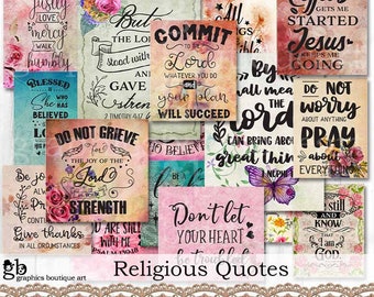 Religious Quotes, Printable Faith and Prayer Journaling, Ephemera Devotional Bullet Journal,  Prayer Journal Digital Paper 22-15