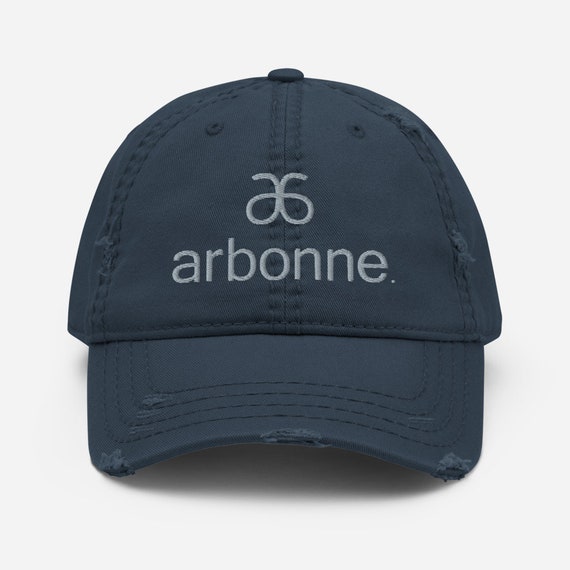 Grey Stitching Navy Distressed Dad Hat 