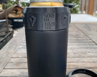 16.9oz / 500ml Can Extension Gasket/Top fits YETI Tall Can Cooler to accomodate taller Euro beverage cans