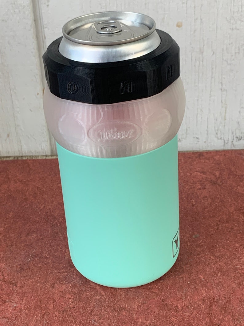 16oz Adapter  Style: 10 Round Face in translucent Shown with Izer Designs custom monogramed replacement gasket/lid. Yeti and Lid not included. See other Izer Designs listings for lids.