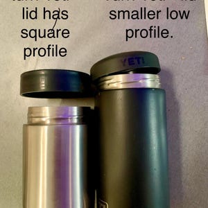 two models fit two different 12oz yeti can coolers; not compatible. make sure to select the right model to fit your yeti. both yeti models shown side by side with original lids.