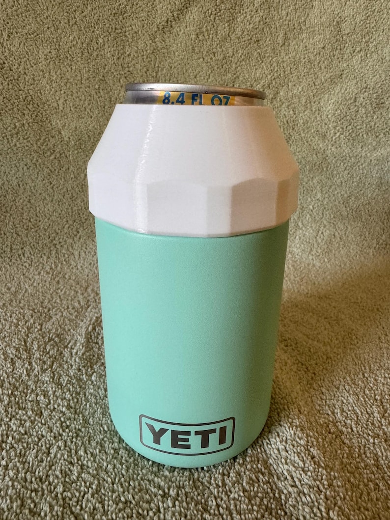 Red Bull 8.4oz Lid for Newer Quick Turn YETI colster can cooler (type 2) made for 12oz standard cans. No logo version shown.