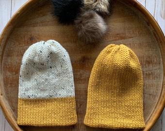 Natural fibers beanie fall colors
