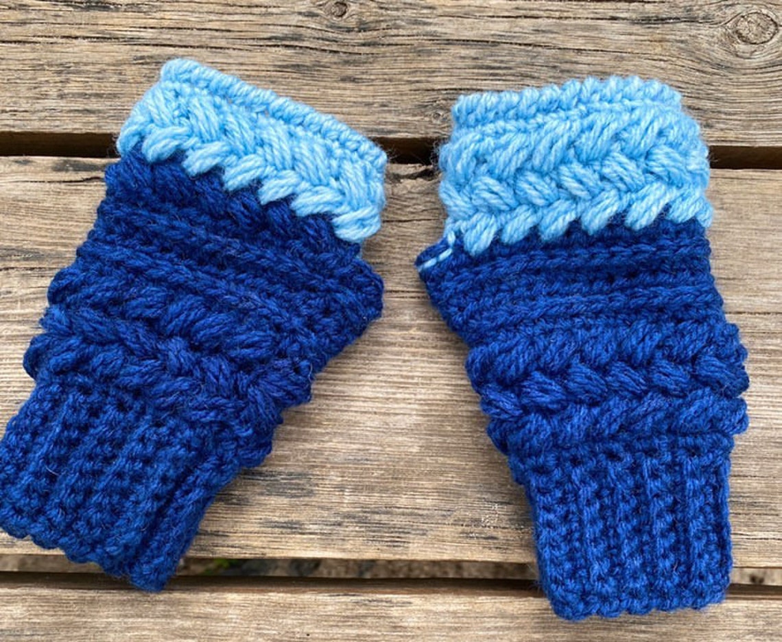 Crochet Patterns Bama Stitch Mittens Fingerless Gloves - Etsy