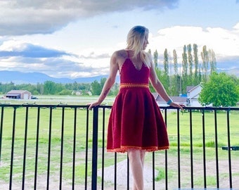 crochet jersey dress Crochet and jersey dress