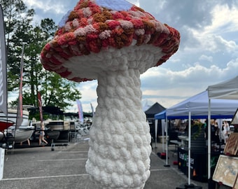 Giant Mushroom, Mushroom Pillow, Crochet Mushroom, Mushroom, Handmade, Fungi, Mushroom Plushie, Plushie Mushroom, Mushroom Decor, Boho