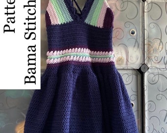 Bama Stitch Ice Dress, Crochet Dress, Crochet Pattern, Summer Crochet, Crochet Dress Pattern, Crochet Patterns, Crochet Summer Dress, Dress