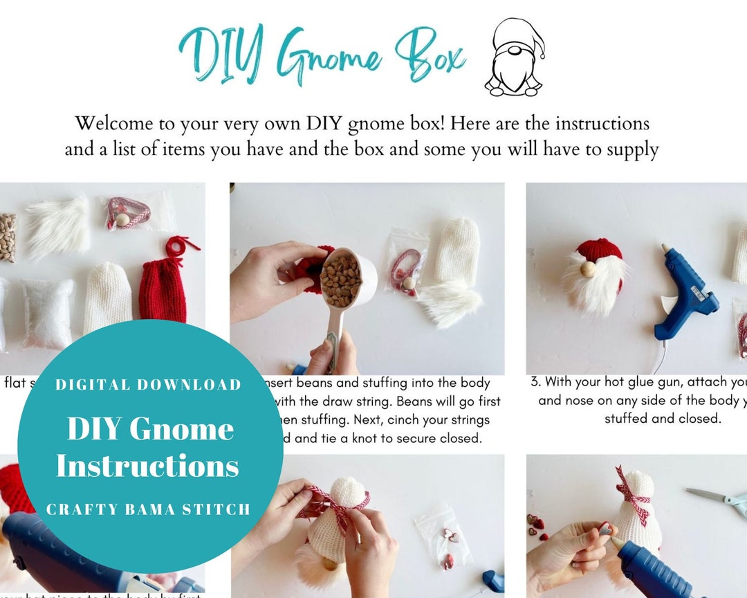 Gnome Instructions, DIY Gnome Instructions, PDF, Printable Instructions