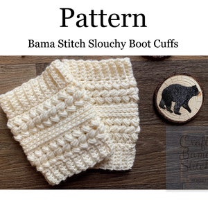 Bama Stitch Slouchy Boots manchetten, Boot Cuff Patroon, Boot Cuff Patroon, Boot Cuffs voor dames, Boot Cuffs Haken, Boot Cuffs, Haakpatroon