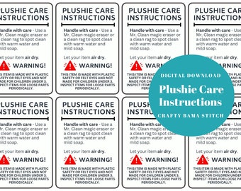 Plushie Care Instructions, Care Card, Plushie Care, Plushie Care Card, Crochet Care Card, Plushie Card, Plushie, Crochet Plushie, Crochet