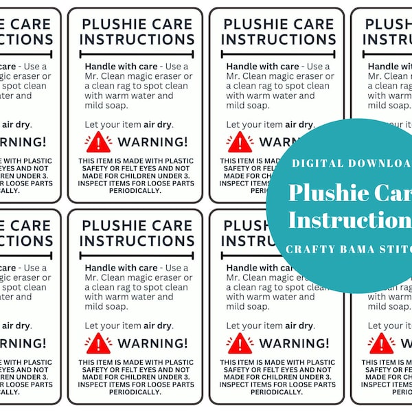 Plushie Care Instructions, Care Card, Plushie Care, Plushie Care Card, Crochet Care Card, Plushie Card, Plushie, Crochet Plushie, Crochet