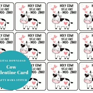 Cow Valentine's Day Card, Valentine's Day, Care Card, Plushie Card, Crochet Care Card, Crochet Card, Crochet Plushie, Crochet Card, Cow Card
