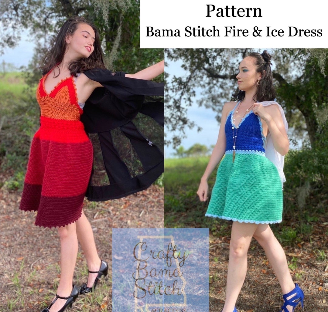 Bama Stitch Fire & Ice Dress, Crochet Dress, Crochet Pattern, Summer ...