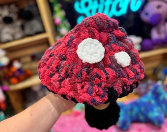 Ready to Ship - Pudgy Mushroom, Mushroom Pillow, Crochet Mushroom, Mushroom, Handmade, Mushroom Plushie, Plushie Mushroom, Mushroom Decor