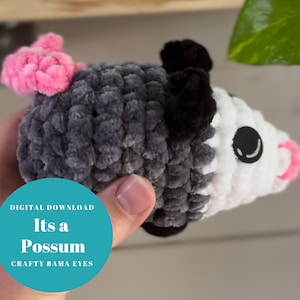 Crochet PATTERN- Mini Possum, Amigurumi Pattern, Pattern, Crochet Pattern, Crochet Possum Pattern, Mini Amigurumi, Crochet Opossum, Possum