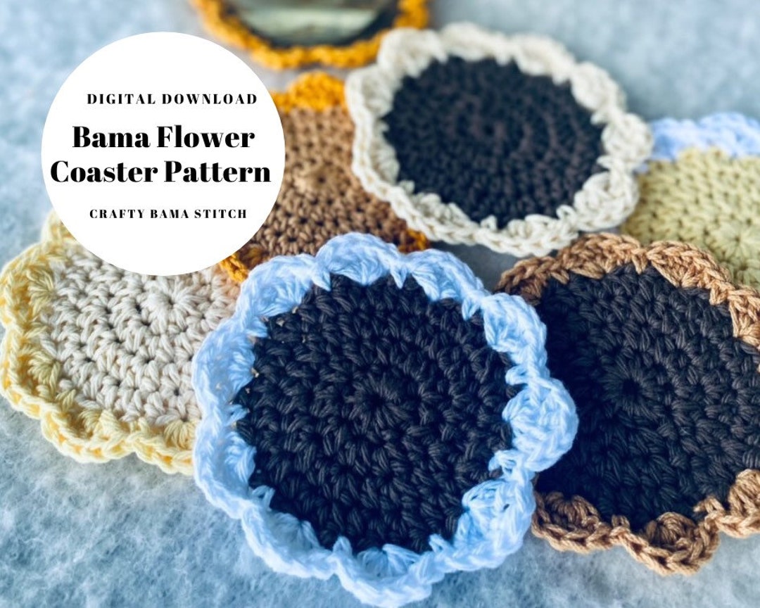 Bama Flower Coaster, Crochet PATTERN, Crochet Patterns, Sunflower ...