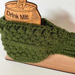 Ready to Ship - Drinking mitt, Beer Mitt, Crochet Beer Mitt, Beer Can Cozy, Beer Mitten, Beer Glove, Beer Can Bottle Holder, Drink Mitten