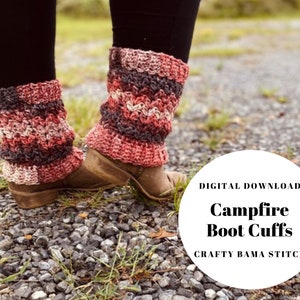 Campfire Boot Cuffs Muster, Boot Cuff Muster, Häkelmuster, Muster, Boot Cuffs Muster, Häkelmuster Stiefel, Häkelmuster