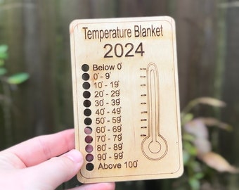 Temperature Blanket Chart, Reusable Color Chart, Blanket Color Chart, Crochet Accessories, Crochet Color Card, Reusable Wood Chart, Crochet