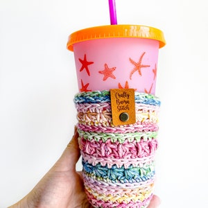 Coffee Cup Cozy, Cold Brew Coz, Iced Coffee Cozy, Cold Drink Cozy, Reusable Coffee Sleeve, Coffee Cozy, Iced Coffee, Reusable Coffee Sleeve