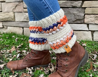Boot Toppers, Boot Cuffs for women, Boot Cuffs, Slouchy Boot Cuffs, Boot Cuff Socks, Womens Boot Cuffs, Vintage Auburn Boot Cuffs, Boot Sock
