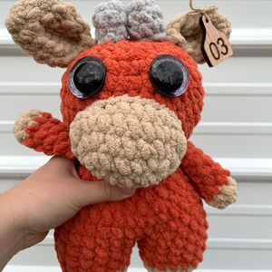 Highland Cow, Cow Plushie, Crochet Cow Plushie, Cow Stuffed Animal, Small Cow, Amigurumi Cow, Orange Cow, Farm animal toy, Stuffed animal