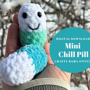 Crochet PATTERN - Mini Chill Pill, Amigurumi Pattern, Crochet Pattern, Pill Pattern, Crochet Chill Pill Patterns, Mini Amigurumi, Chill Pill