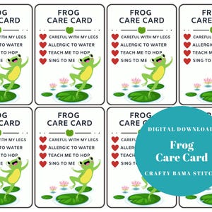 Cartes d'entretien grenouille, Soins grenouille, Carte d'entretien doudou, Carte d'entretien au crochet, Soins du dragon au crochet, Grenouille, Peluche au crochet, Carte au crochet, Grenouilles