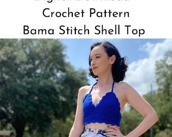 Bama Stitch Shell Top, Crochet Summer Top, Crochet Summer Top Pattern, Crochet Summer Tops, Summer Tops, Summer Top, Crochet Pattern, Top
