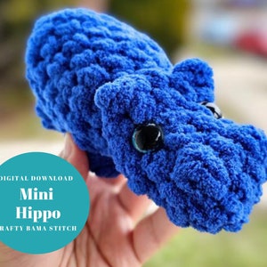 PATRÓN Crochet- Mini Hipopótamo, Patrón Amigurumi, Patrón, Patrón de Ganchillo, Patrón Hipopótamo, Patrón Hipopótamo de Ganchillo, Mini Amigurumi, Hipopótamo