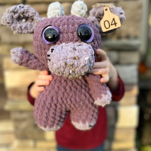 Plum Cow, Cow Plushie, Crochet Cow Plushie, Cow Stuffed Animal, Small Cow, Amigurumi Cow, Strawberry Cow, Farm animal toy, Stuffed animal