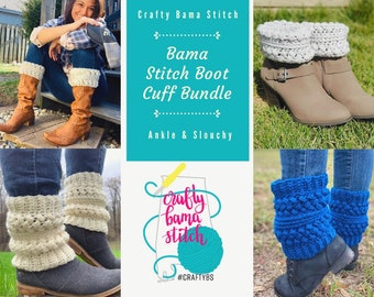 Bama Stitch Boot Cuffs, Boot Cuffs, Boot Cuffs for women, Boot Cuff Pattern, Crochet Patterns, Winter Crochet Pattern, Crochet Pattern, Knit