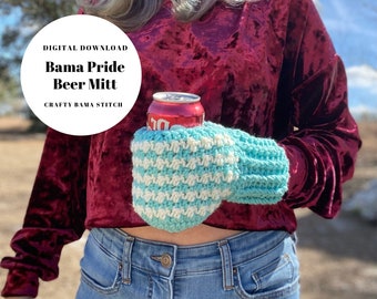 Luva de cerveja Bama Pride, PADRÃO de crochê, padrão Drink Buddy, padrão de luva de vinho, padrão de luva de cerveja, padrão de luva de bebida, padrão de luva de bebida