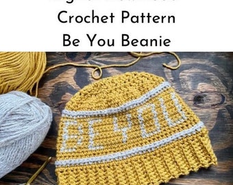 Be You Beanie, Crochet PATTERN, Crochet Beanie Pattern, Beanie Crochet Pattern, Beanie Pattern, Crochet Pattern, Hat Pattern, Pattern Hat