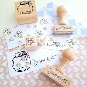Stempel Vuurvliegjes Zomer Stempel Licht Vakantie Stempel Zon Heldere Vlek Zomer Licht Stempel Glas Cadeau