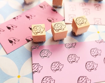 Stempel Igel Rotkehlchen Waldtier Stempel Schwein mini Tier Stempel