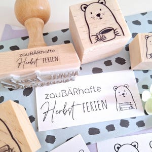 Stempel Herfstvakantie Stempel Beer Boek Thee Mok
