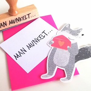 Stempel man munkelt...,  Freunde Stempel, Stempel Spruch lustig, Stempel Freundschaft, Holzstempel, Bullet Journal Stempel, Typo Stempel