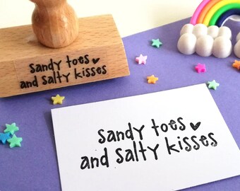 Stamp sandy toes and salty kisses, good mood stamp, summer