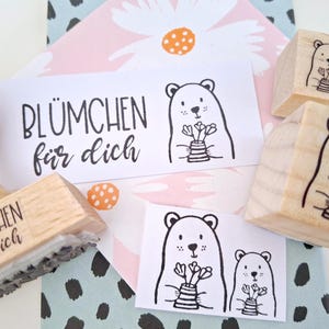 Stempel Blumen Einladung Stempel Geburtstag Geschenk Blümchen Stempel Bär Vase