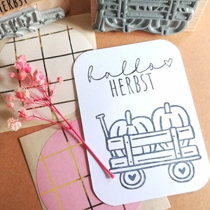 Stempel Herbst Stempel Kürbis Wagen